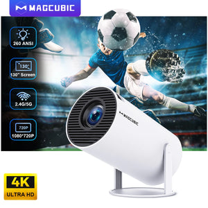 Magcubic HY300 Pro 4K Portable Projector - Android 11, Dual Wi-Fi, 260 ANSI Lumens, Bluetooth 5.0, Ideal for Outdoor Cinema