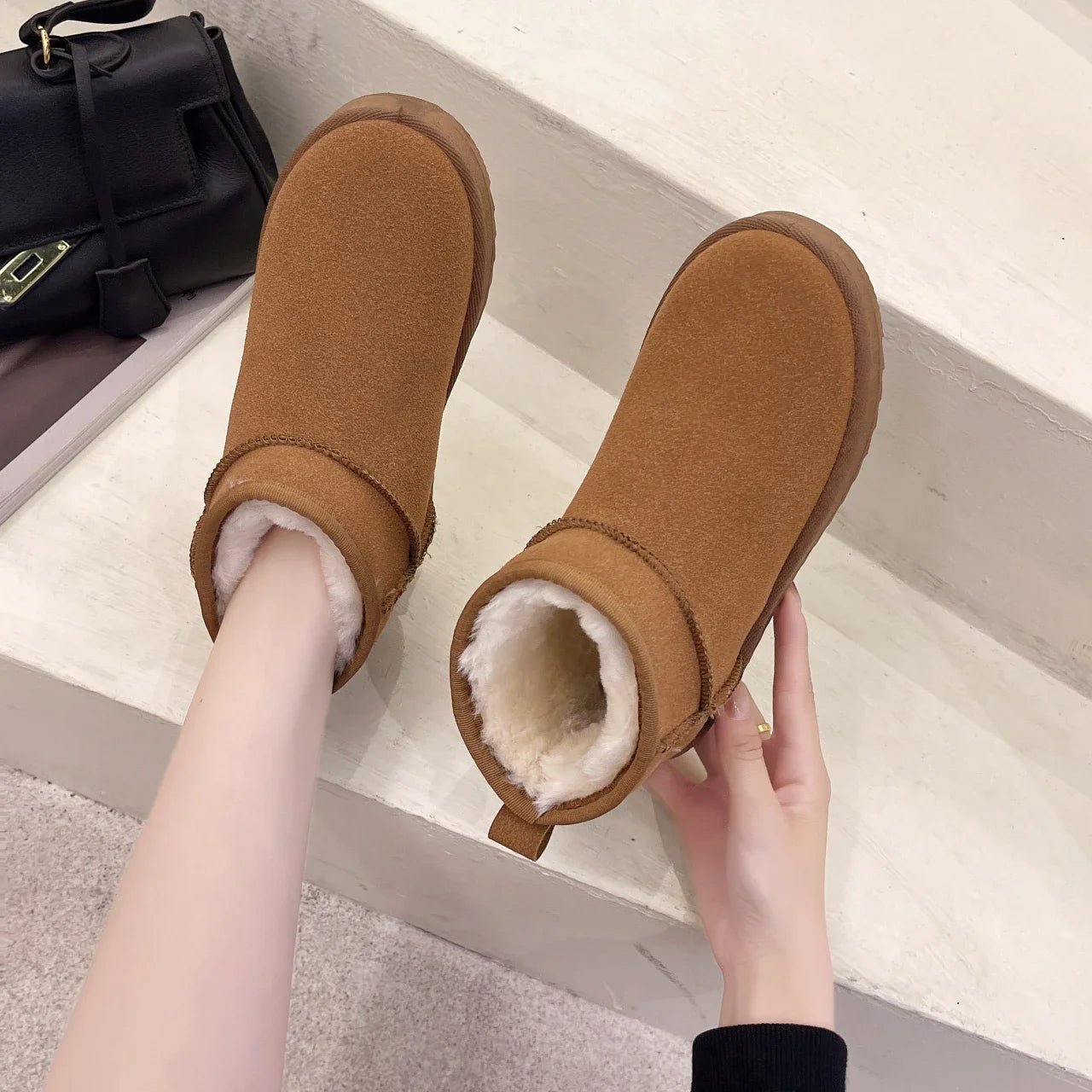 Cozy Suede Winter Ankle Boots